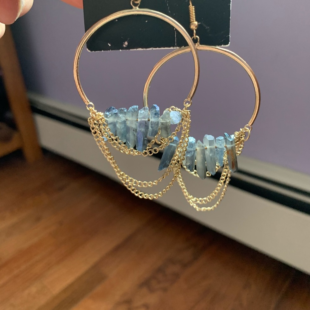 Lulu’s crystal stone hoop earrings